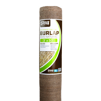 SRW Products, 6' x 300' 100% Natural Burlap roll for plant care.