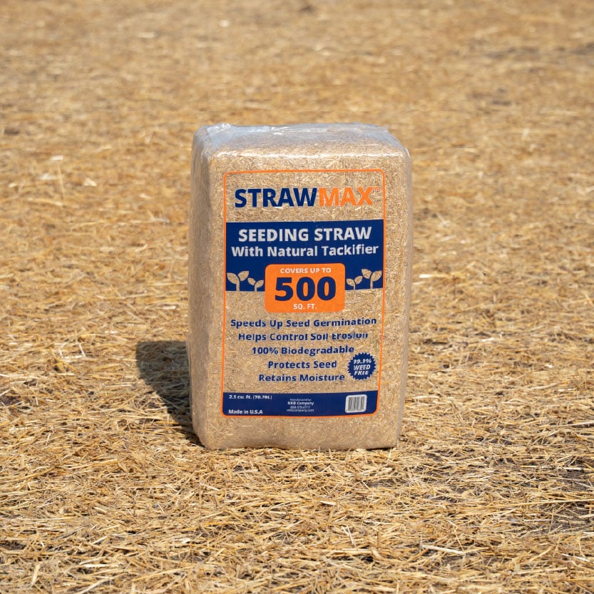 SRW's StrawMax Seeding Straw in a field that was recently seeded and covered using StrawMax.